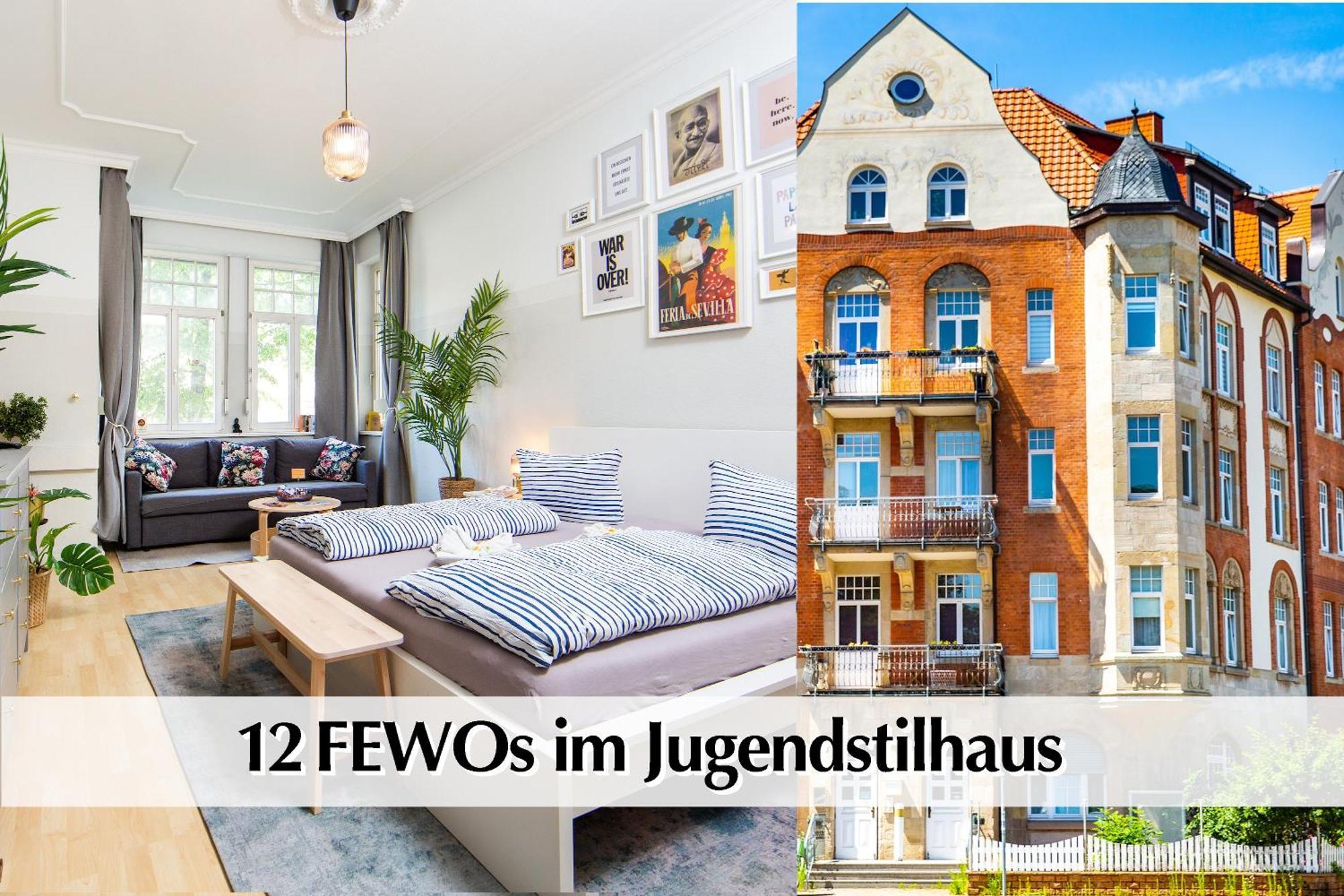 12 Fewos Im Jugendstilhaus Mit Aufzug, Kingsize Doppelbett, Smart-Tv, Etc Erfurt Exterior photo